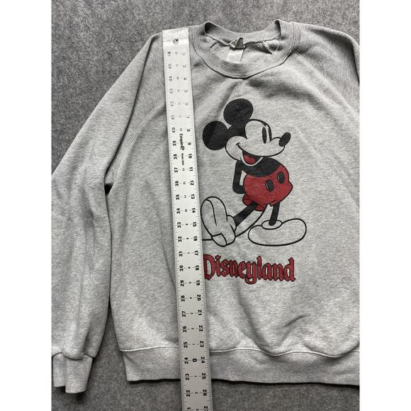 Disneyland Mickey Mouse Sweatshirt Womens Large Gray Crewneck Pullover Disney - Picture 3 of 8
